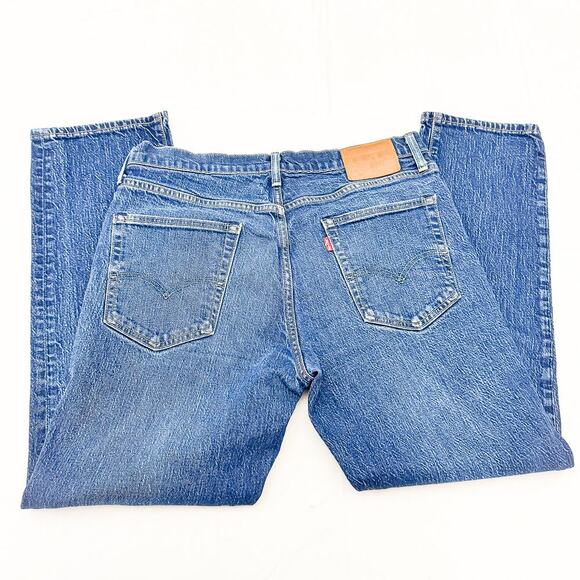 Levi's 541 Dark Wash Straight Leg Zip Fly Denim Jeans Size 34 x 30 - Picture 5 of 8